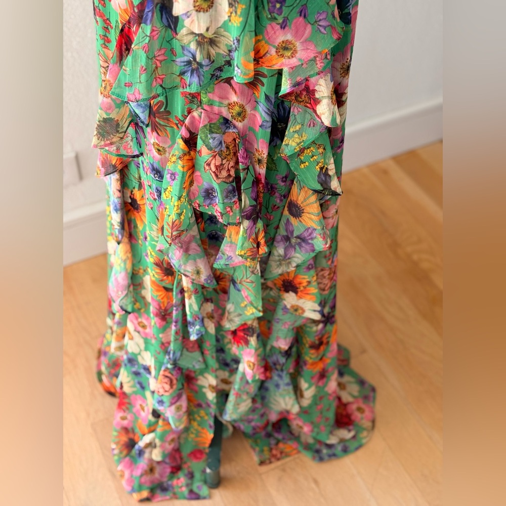 Betsy & Adam Green Floral Halter Maxi Dress - Picture 6 of 11